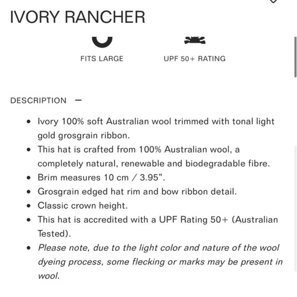 NWT, Lack of Color Ivory Rancher Hat, Size Small (55cm) - Picture 4 of 11
